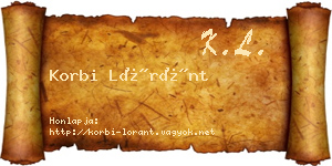 Korbi Lóránt névjegykártya